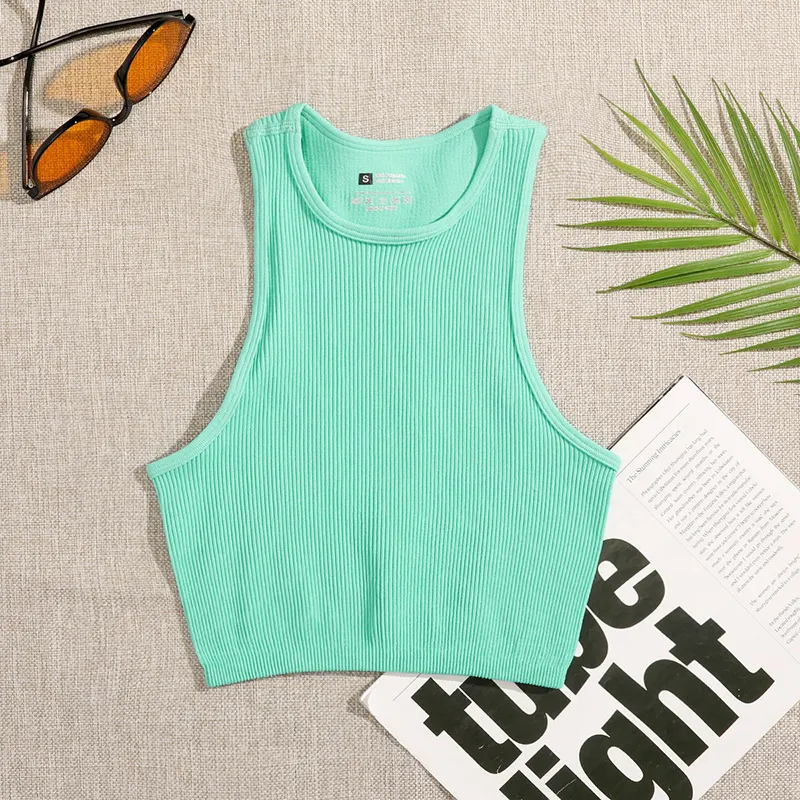 Churchf Churchf Hot Style Sports Yoga Top Nylon Fitness Running Moisture And Sweat-Breathing Seamless Knit Vest