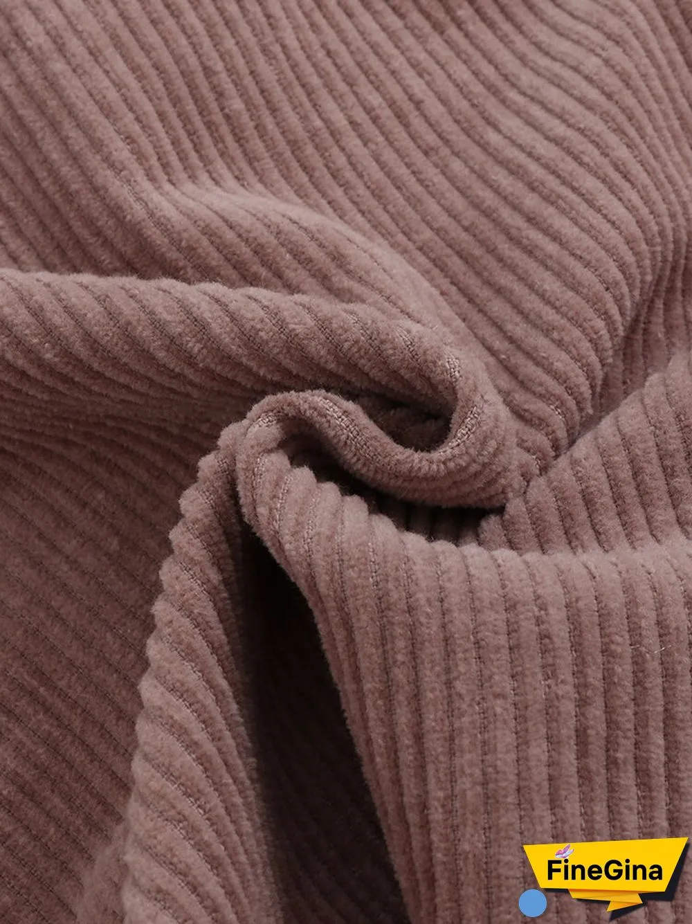 Corduroy Ribbed Solid Pocket Button Lapel Long Sleeve Jakcet