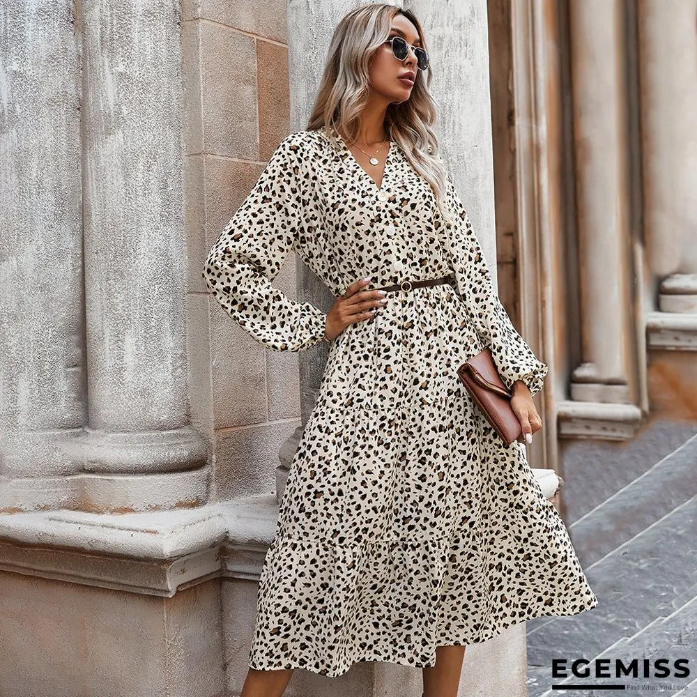 European and American Women's Leopard Print Dress Women | EGEMISS