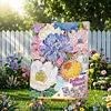 (40x50cm)Gold Foil Canvas Hot-stamped Floral Designs 5D DIY Diamond Painting Kit with Inner Frame