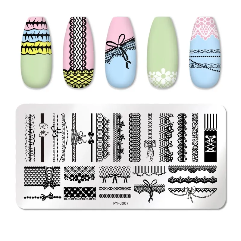 PICT YOU Nail Stamping Plates Flower Plant Pattern Nail Art Plate Stencil Stainless Steel Line Pictures Theme Image Plates Mold-Nail Inspo
