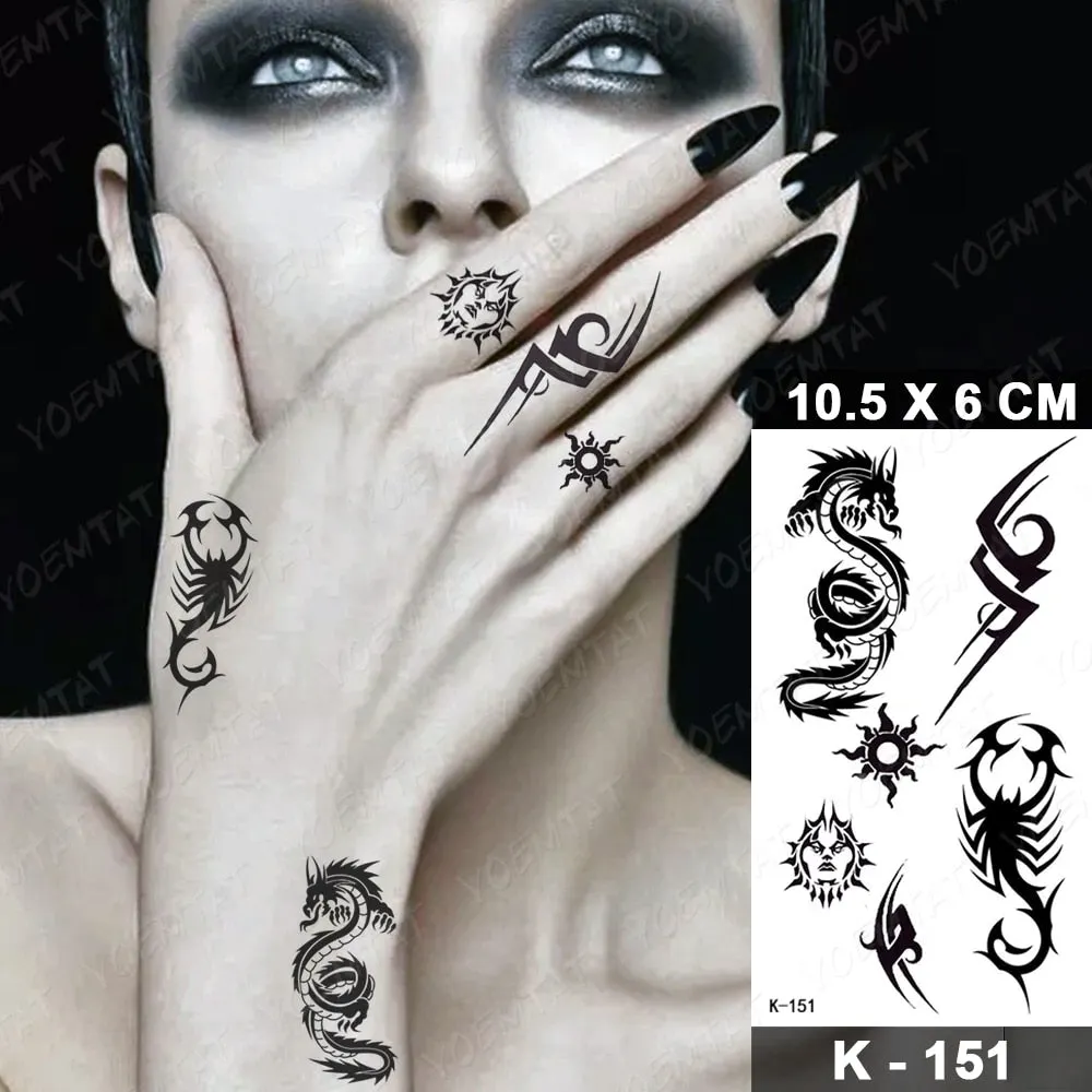 Waterproof Temporary Tattoo Stickers Nun Maria Prajna Diablo Old School Flash Tatto Arm Chest Body Art Fake Tattoos Women Men