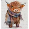 Highland Cow-14CT/18CT Stamped/Counted Cross Stitch 40*45cm/15.75*17.72in