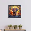 Elephant Glass Painting-Paint by Numbers Acrylic Painting 40*40CM