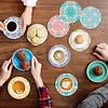 8Pcs Diamond Painting Crushed Flower Coasters Craft Kit with Holder