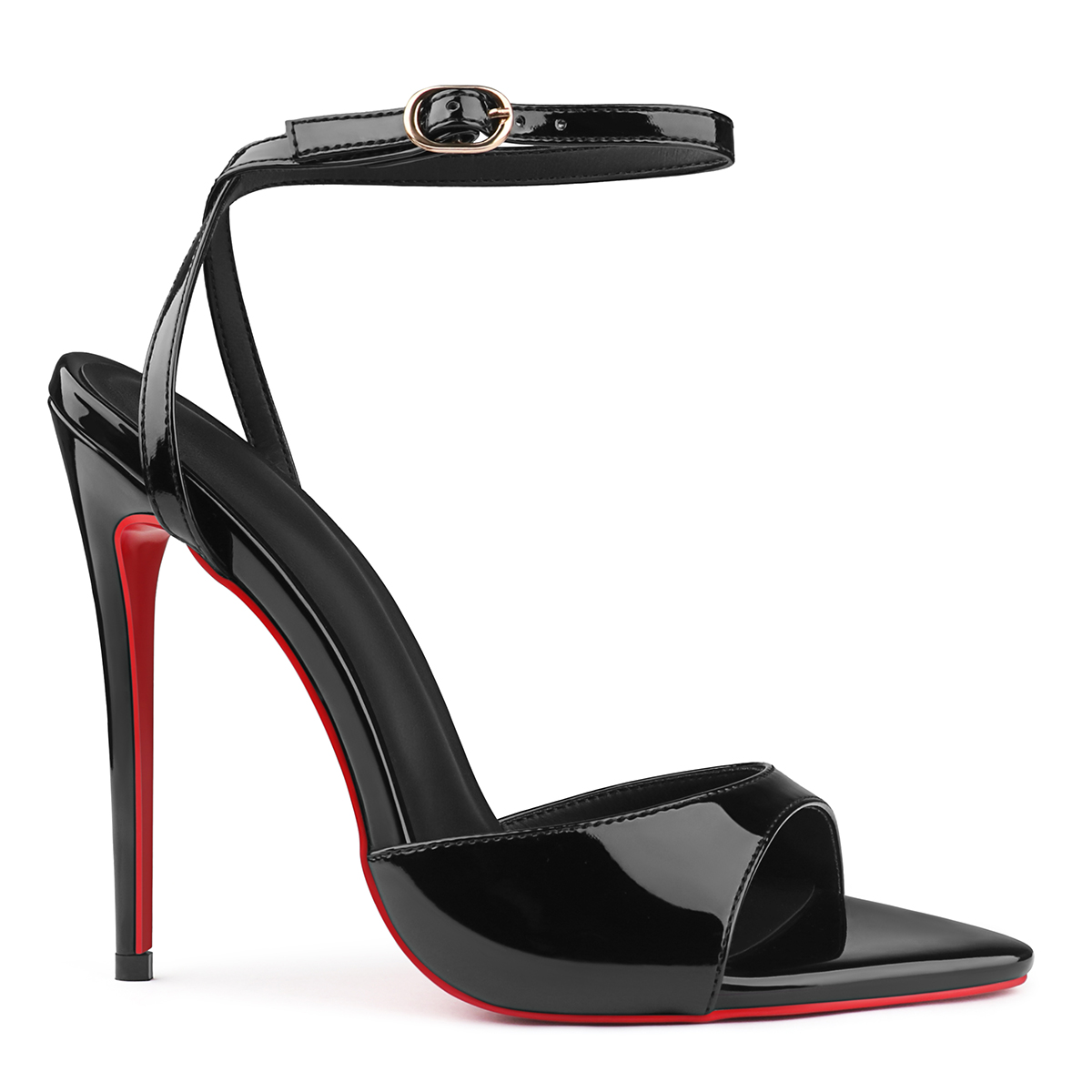 120mm Women's Sandals Pointed Toe Slingback Red Bottom Heels-MERUMOTE