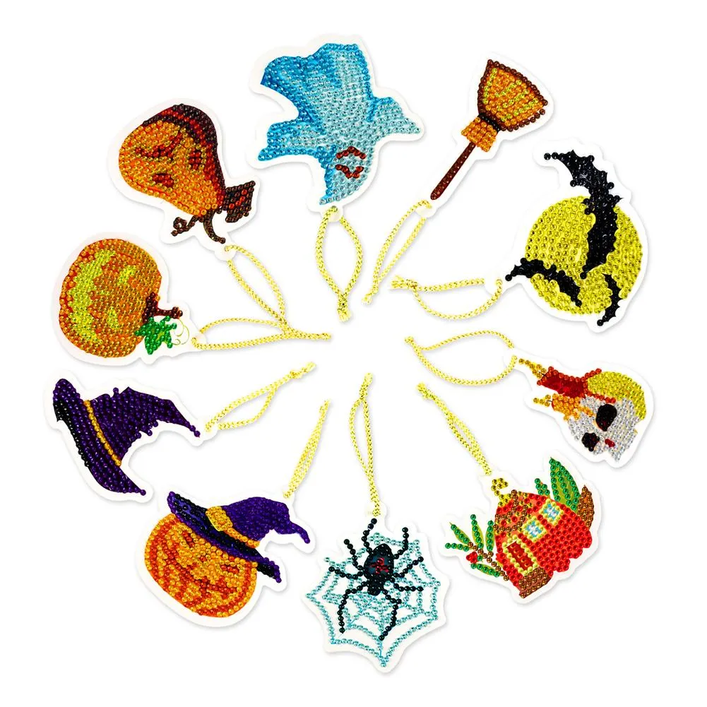 10pcs Halloween DIY Diamond Painting Pendant(Single Side)
