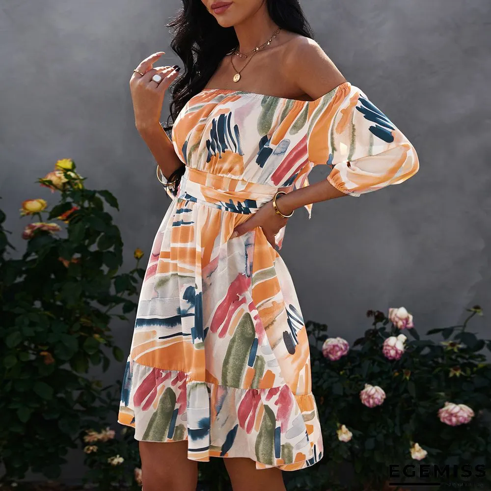 Bow Print Wrapped Dress | EGEMISS