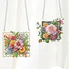 (US Local)2pcs/set 5D DIY Diamond Painting Dots Animal Flower Special Shape Pendant Hanging Craft Kits