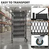 [US Local Warehouse] Retractable Outdoor Fence Expandable Barricade with Casters Free Standing Safety Barrier 0-180 Degree Rotating Folding Safety Gate Railing for Garage Home  (Dark Brown 61 in-11 Feet H-L)