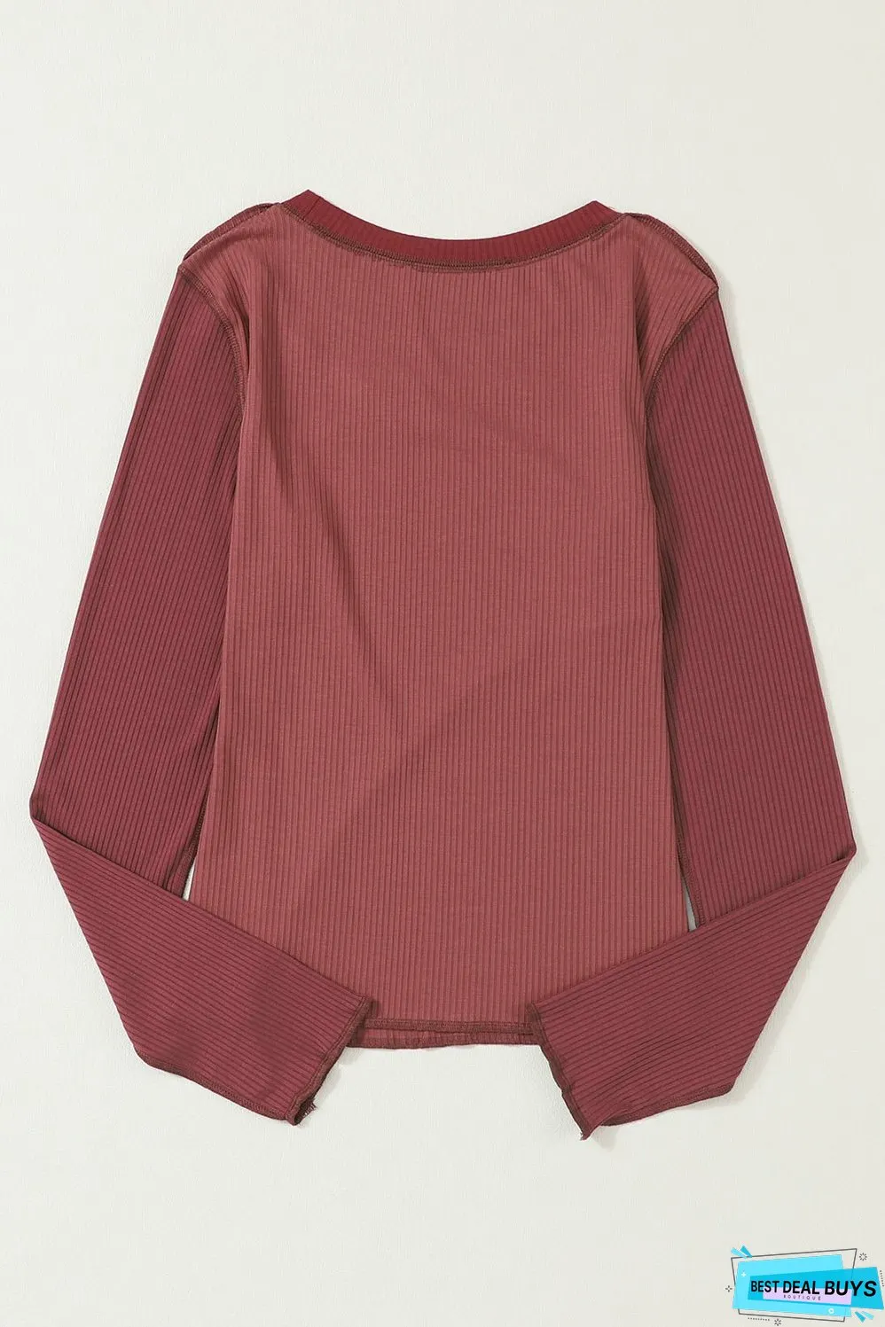 Expose Seam Ribbed Knit Top
