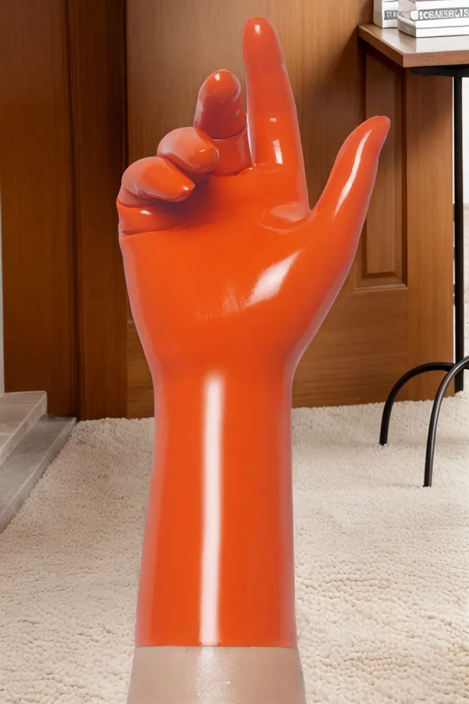 Unisex Classic Short Latex Gloves Orange Classic Short Molded Latex Gloves Sophisticated Minimalist Gloves