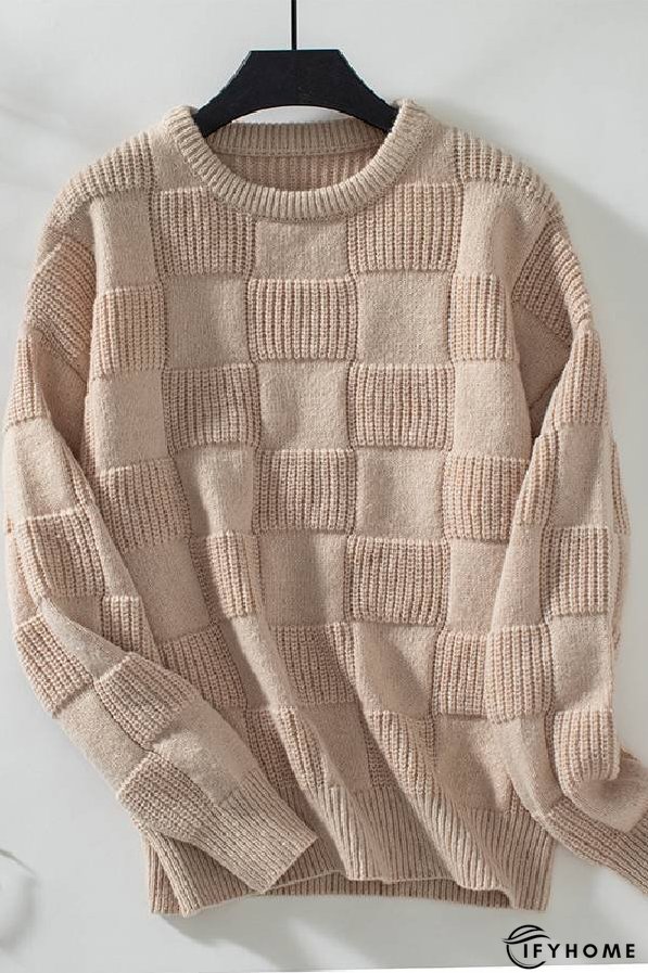 Loose crew neck sweater top | IFYHOME