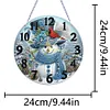 (US Local) DIY Xmas Diamond Painting Ornament with Clock Function Creative Craft