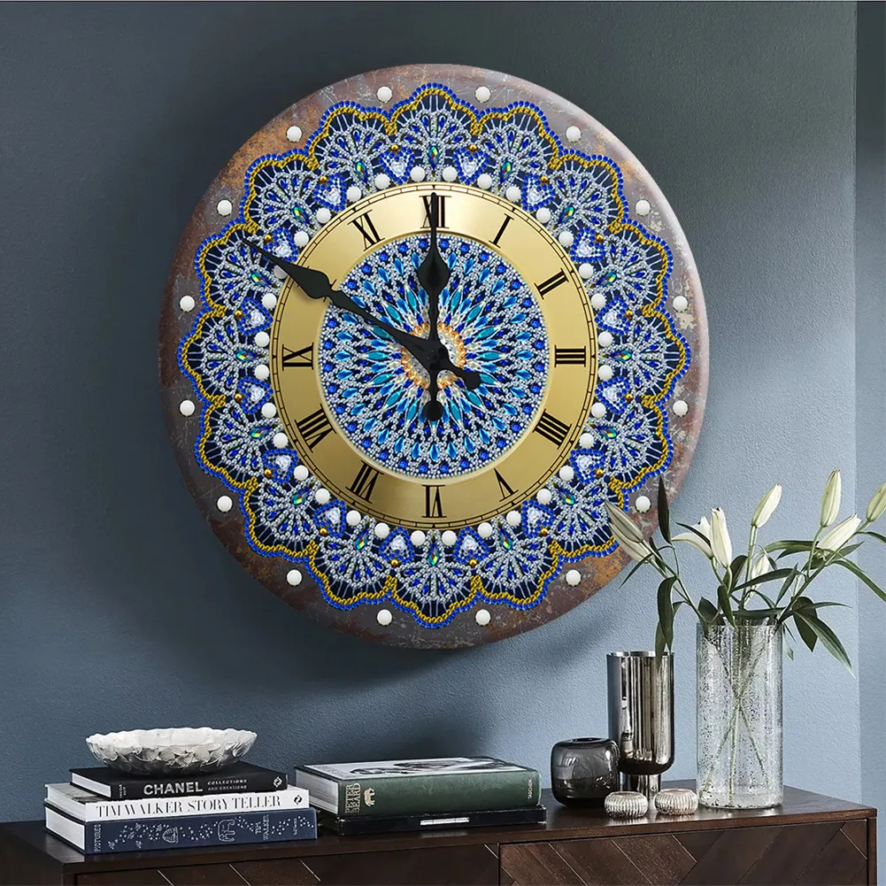 Diamond Antique Clock Partial Special Drill Metal Art Picture of Rhinestone