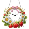 DIY Strawberry Daisy Diamond Clock Art Pendant Home Wall Decoration