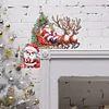 (US Local)DIY Xmas Diamond Painting Wooden Door Pendants Decoration for Feiend Gifts (Elk)