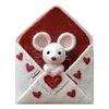 Felt Mouse Ornaments Cute Charming Handmade Valentine Felt Mice Figurines Valentines Day Gift Animal Decoration for Easter Gifts Wedding Party Supply