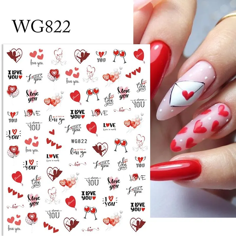 1 Sheet Russian Series Letter 3D Nail Sticker Flower Leaves Nail Transfer Beautiful Decals Slider Nail Art DIY Decoration
