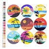 9pcs DIY Wooden Coasters Paint by Numbers Acrylic Painting