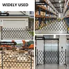 [US Local Warehouse] Retractable Outdoor Fence Expandable Barricade with Casters Free Standing Safety Barrier 0-180 Degree Rotating Folding Safety Gate Railing for Garage Home  (Dark Brown 61 in-11 Feet H-L)
