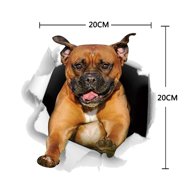 New Cat Dog 3D Wall Sticker Bathroom Toilet Kids Room Decoration Wall Decals Animal Sticker Refrigerator Waterproof Poster
