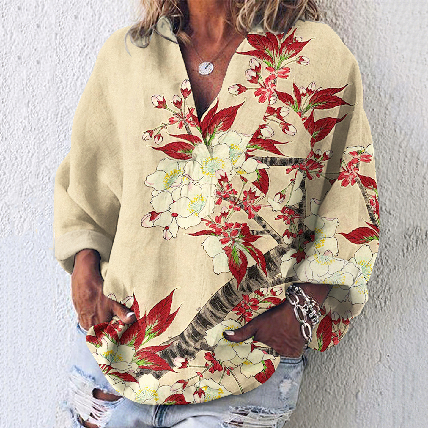 Floral Poster Art Pattern Women's Tops artswardrobe