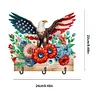 (US Local)DIY Wooden Eagle and Flower DIY Diamond Painting Art Hooks Kit