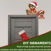 (US Local)DIY Xmas Diamond Painting Wooden Door Decoration for Feiend Gifts (Santa Puppy)