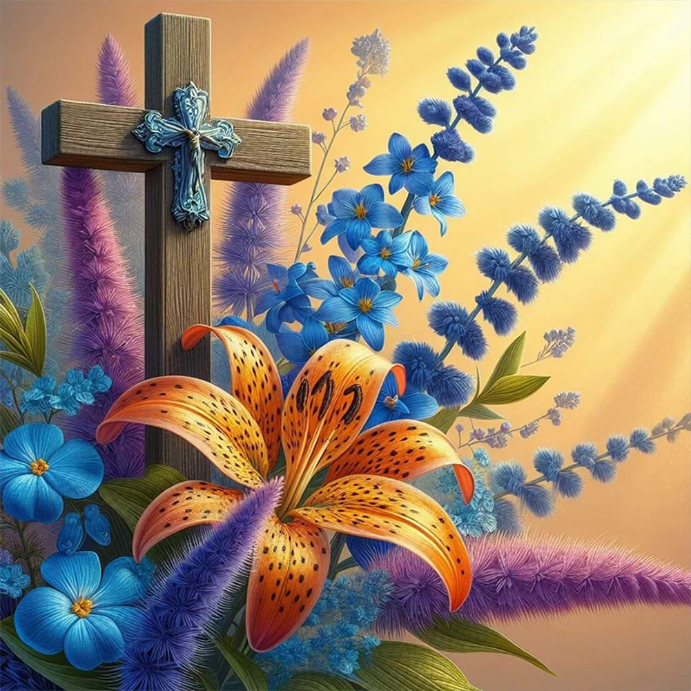 Crucifix-Paint by Numbers-16"x16"/40x40cm