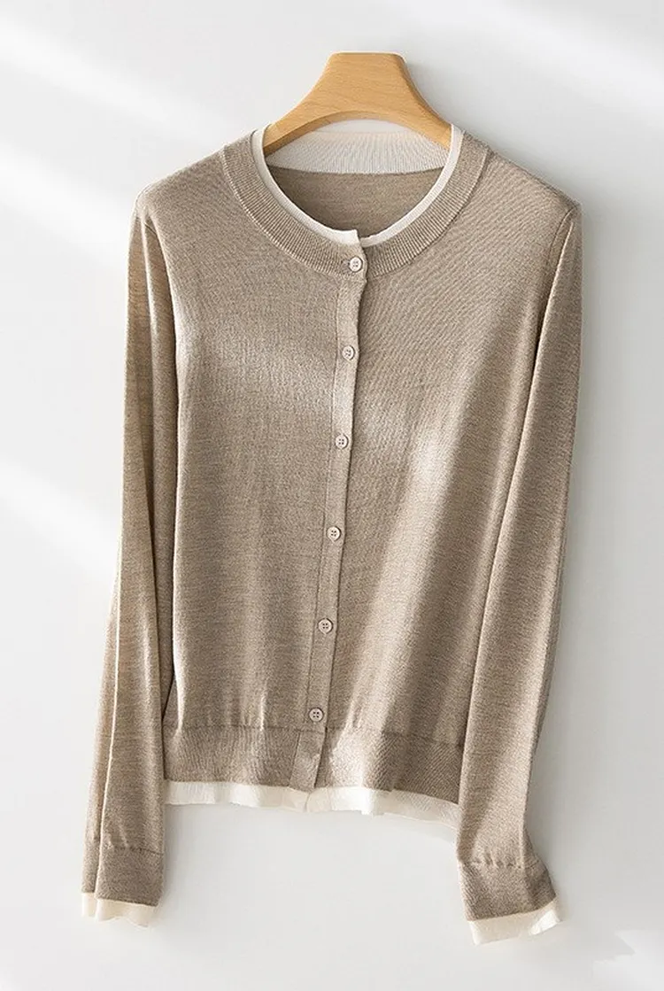 Fitted Knit Cardigan for Women