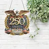 250th Anniversary of US Eagle DIY Acrylic Diamond Painting Hanging Kit Special Shape Crystal Rhinestone Art Pendants Single Side Drill for Adults Gift Home Wall Or Window Decor