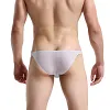 Men's Sexy Seamless See Through Underwear Low Waist Ice Silk Backless Tangas Sheer Bikini Briefs Underpants