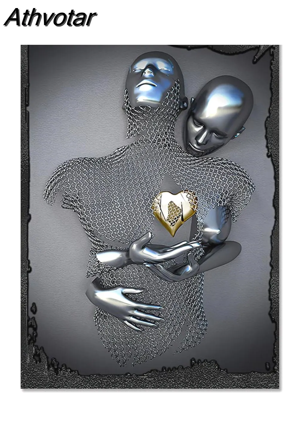 Athvotar Figure Statue Canvas Painting Romantic Abstract Posters Prints Wall Art Pictures Modern Living Room Decorations for Home