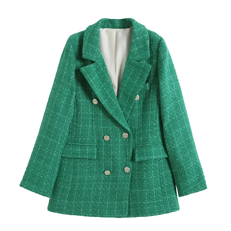 Nigikala Nigikala Women's 4 Color Texture Double Buckle Long Blazer Women K2 New Autumn