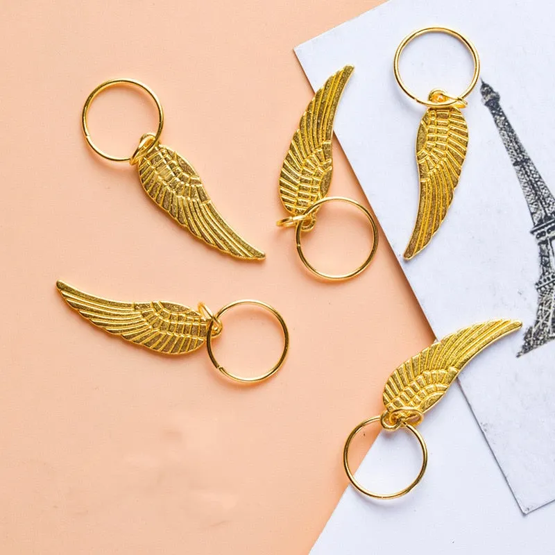 Hair Braid Coin Leaves Retro Colorful Beads Pendant Charms Rings Clip Headband for Pierced Hip-hop Braiders Leaves Accessories