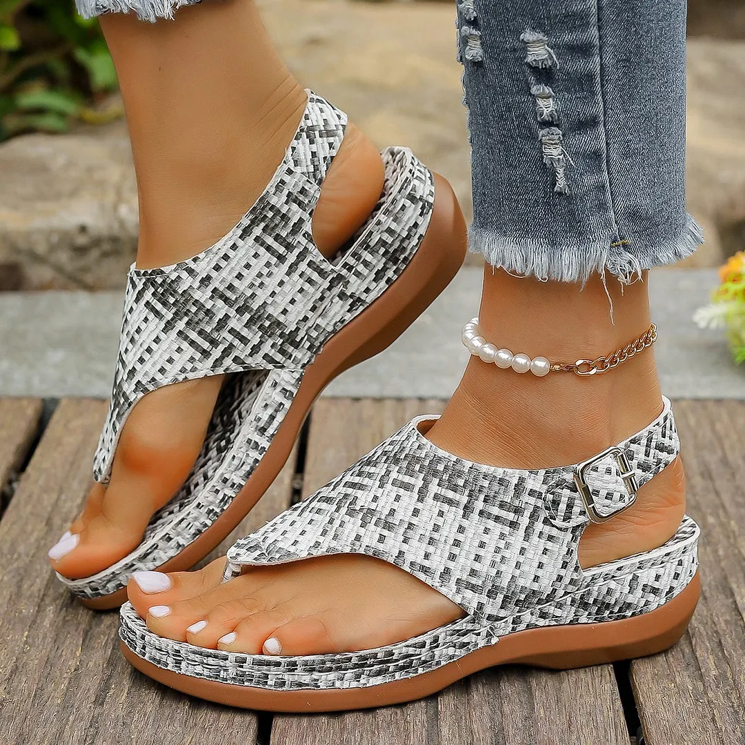 Yyvonne Word Sandals Women 20255 National Wind Embroidery Flowers After Buckle With Slopes And Sandals