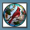Cardinal Glass Painting-Paint by Numbers Acrylic Painting 40*40CM