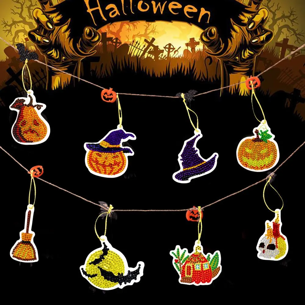 10pcs Halloween DIY Diamond Painting Pendant(Single Side)