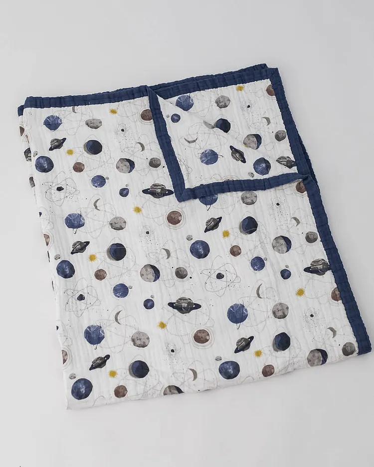 Cotton Muslin Quilted Throw - Planetary