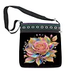 Diamond Painting Golden Rose Crossbody Bag Ethnic Style Handbag with Adjustable Strap