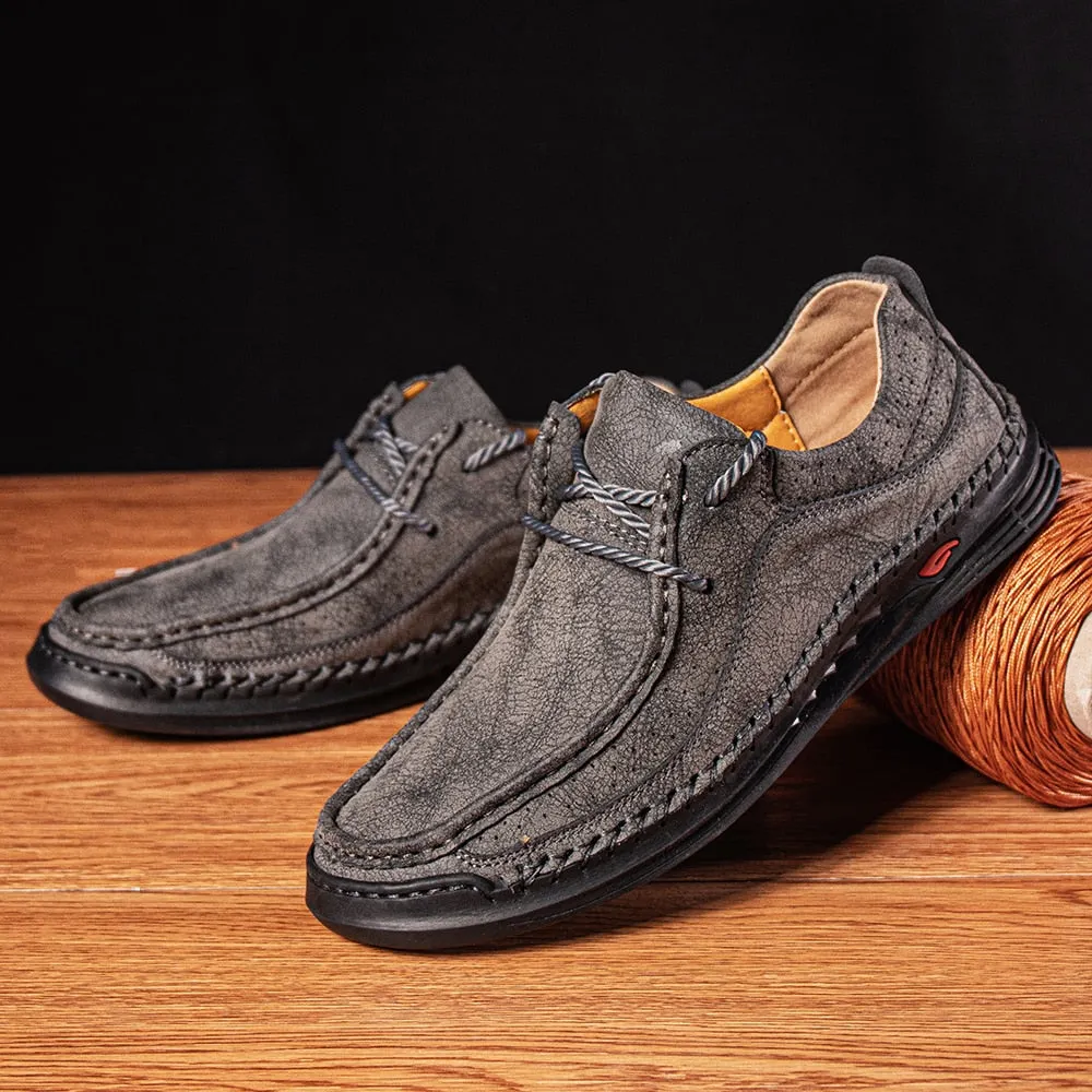 Handmade Leather Shoes Men Casual Sneakers Comfort Driving Shoe Soft Leather Loafers Men Shoes Moccasins Tooling Shoe Footwear