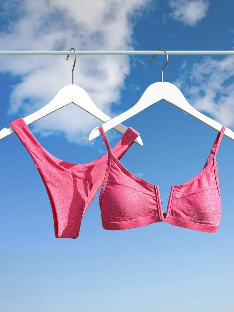 Miyouj Women'S Swimwear 2022 Bikinis Push Up Woman Thong Swimsuit High Cut Bathing Suit Sexy Bikini Sets Shiny Solid Beachwear