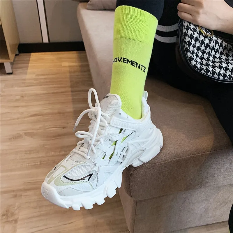 Brand Design Women Chunky Sneakers 2021 Summer Mixed Colors Women's Shoes Breathable Lightweight Ladies Dad Shoes Sport Shoes