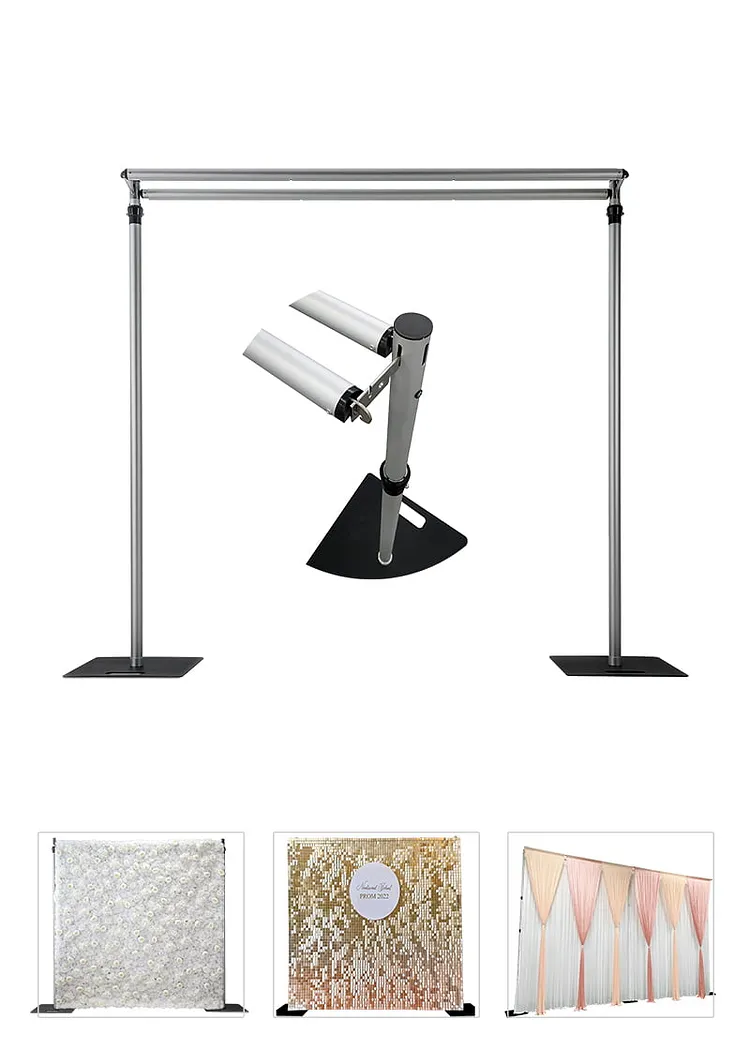 10&prime; x 10&prime; | 2 Tier Pipe & Drape Backdrop Hardware Kit