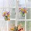 (US Local)2Pcs Bouquet Special Shape Diamond Painting Hanging Pendants for Wall Window Decor