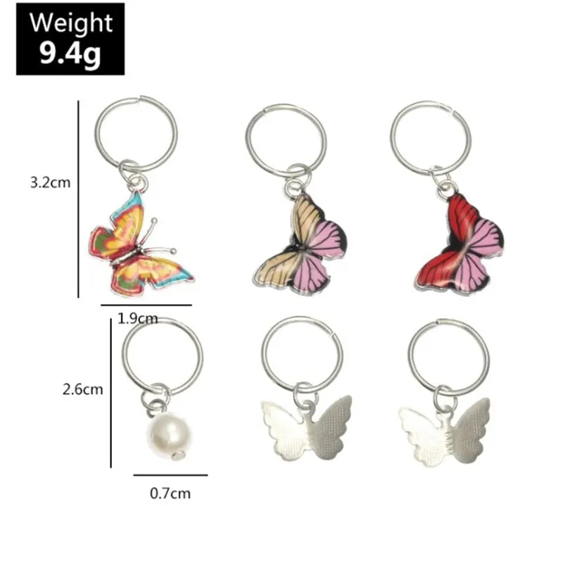 Hair Braid Coin Leaves Retro Colorful Beads Pendant Charms Rings Clip Headband for Pierced Hip-hop Braiders Leaves Accessories