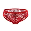 Men's Lace Underwear Briefs Bulge Pouch Transparent Panties Low Rise Ultra Thin Underpants