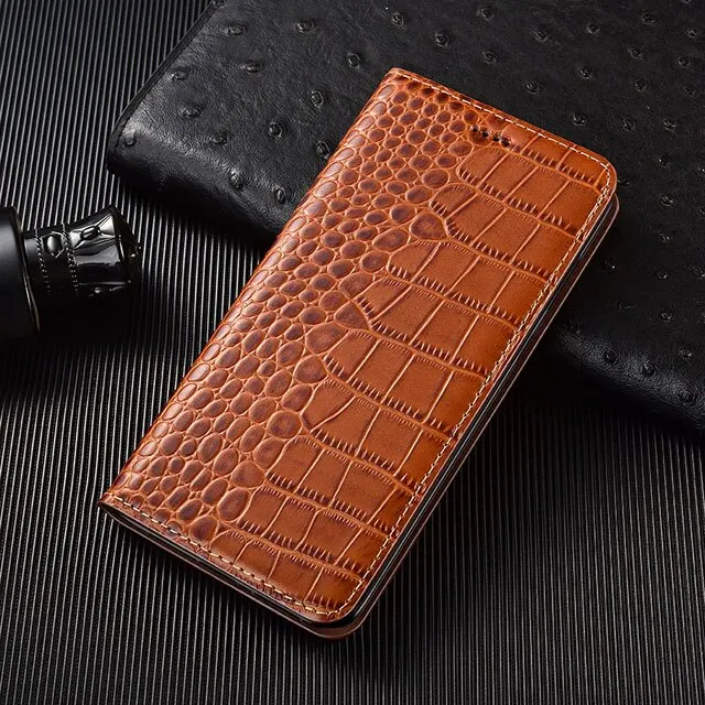 Flip Case On HUAWEI Mate 50 40 Crocodile Pattern Genuine Leather Cover For Huawei P30 P40 P50 P60 Pro Art Lite E 5G Book Covers