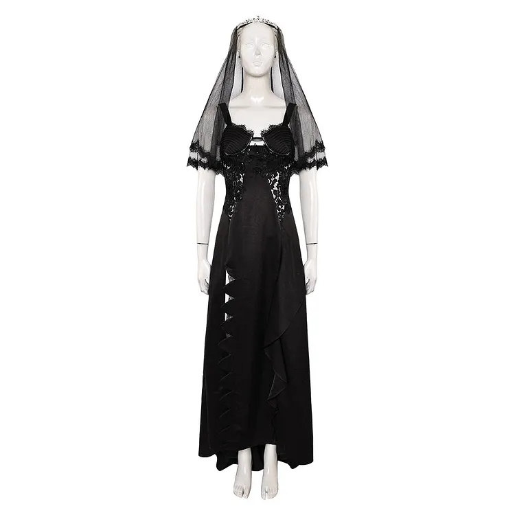 Beetlejuice Season 2 (2024) Astrid Deetz Black Wedding Dress Outfits Cosplay Costume Halloween Carnival Suit